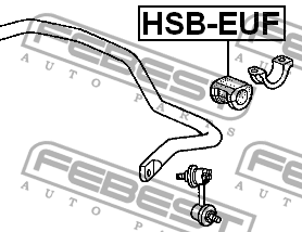 Втулка переднего стабилизатора D25.4  2шт HSB-EUF FEBEST