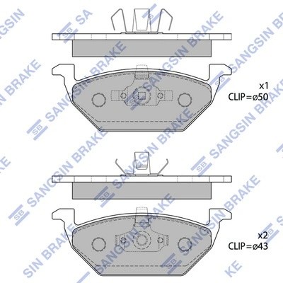 Колодки тормозные AUDI A3 97/VW G4/SKODA OCTAVIA 9709 1.4/1.6/1.8 передние SP170 SP1701 SANGSIN
