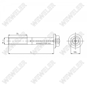 болт рессоры! M24x3.0x155\ Volvo YC022C401321 WEWELER