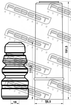 Пыльник заднего амортизатора с отбойником комплект KIA RIO 05 2006- KSHB-RIOIIR- KSHB-RIOIIR-KIT FEBEST