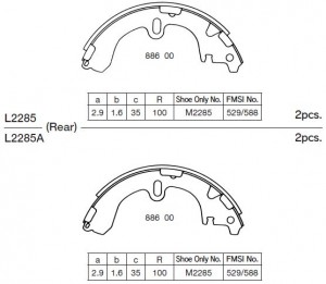 Колодки торм. барабанные TOYOTA COROLLA 92-02 K2285 K2285 MK KASHIYAMA