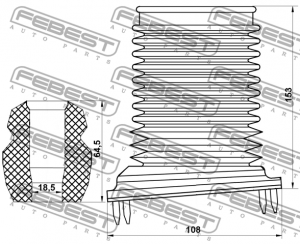 Комплект пылезащитный передний CHEVROLET AVEO 2009-2017 CHSHB-T250F-KIT CHSHB-T250F-KIT FEBEST