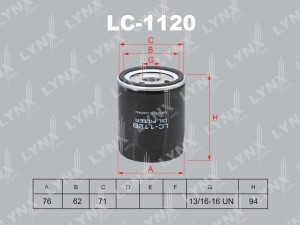 Фильтр масляный подходит для LAND ROVER Discovery 2.0 93-98 / Freelander 1.8-2.5 LC-1120 LYNXAUTO