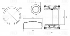 Ремкомплект ступицы передней (подшипник 1 шт, гайка 1 шт, стопорное кольцо 1 шт, CS 2088 TRIALLI