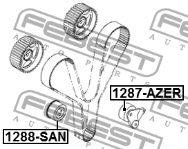 ролик натяжной!\ Hyundai Santa Fe 2.7 06> 1287-AZER FEBEST