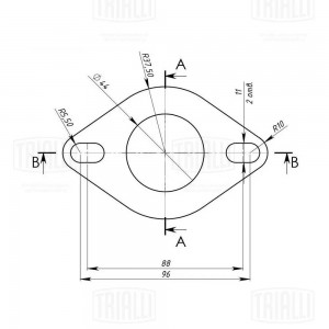 Фланец универсальный d=44 под шпильку 11 мм (алюминизированная сталь) EMPF4411 TRIALLI