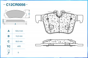Тормозные колодки задние Low Metallic C12CR0056 C12CR0056 CWORKS