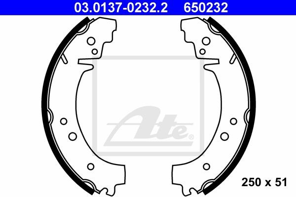 03.0137-0232.2 276SBS=361278B=FSB59 !колодки барабанные\ Lada 1200/1300 70-87/Ni 03.0137-0232.2 ATE