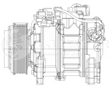 Компрессор кондиционера для а/м BMW 5 (F10) (10-)/X5 (F15) (13-)/X6 (F16) (14-)  LCAC26F1 LUZAR