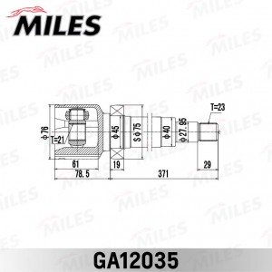 ШРУС внутренний правый FORD Focus 98 04 Focus Estate 1.6 99 04 (GSP 618048) GA12 GA12035 MILES