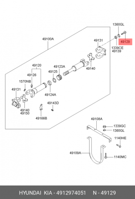 4912974051 БОЛТ M10 4912974051 HYUNDAI