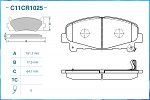Тормозные колодки передние Low Metallic C11CR1025 C11CR1025 CWORKS