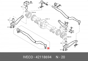 Тяга рулевая поперечная (6х6)  42118694 IVECO 42118694 IVECO