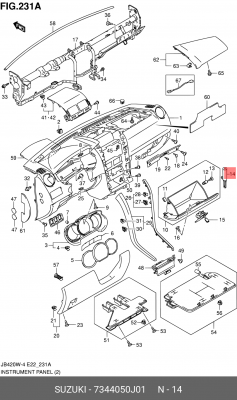 Петля перчаточного ящика 73440-50J01 7344050J01 SUZUKI