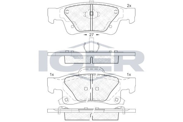181989 колодки дисковые задние!\ Jeep Grand Cherokee 3.6/5.7 10> 181989 ICER