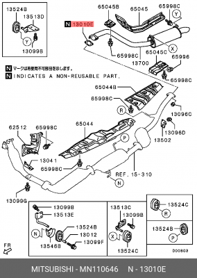 прокладка глушителя!\ Mitsubishi Outlander/Pajero/Spase Star 1.9-3.2DI-D 00> MN110646 MITSUBISHI