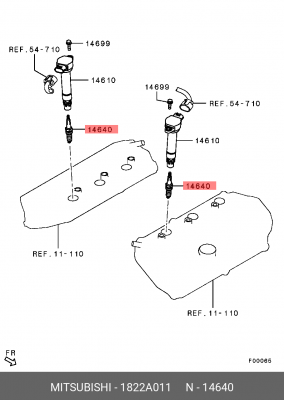 СВЕЧА ЗАЖИГАНИЯ 1822A011 1822A011 MITSUBISHI