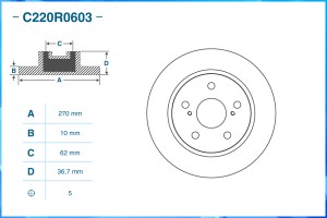 Тормозной диск задний C220R0603 C220R0603 CWORKS