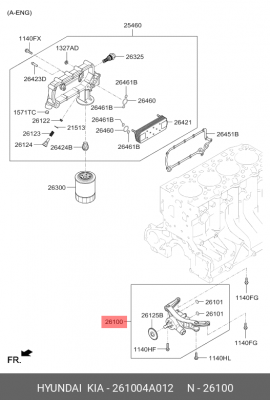SORENTO (2003-2009) 2.5 16V CRDI 261004A012 HYUNDAI KIA