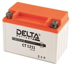 аккумуляторная батарея! +слева 12V 11Ah 210A 151х86x112 moto AGM\ CT 1211 DELTA BATTERY