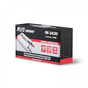 Преобразователь напряжения (инвертор) 24-12V 30А AVS 43898 AVS