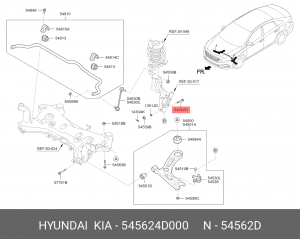 болт!\ Hyundai 545624D000 HYUNDAI