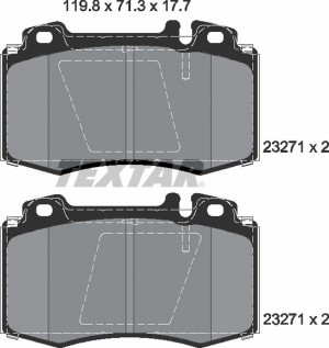 2327102 колодки дисковые передние!\ MB W163 3.5-5.0/4.0CDi/W220 2.8-6.0/3.2CDi 9 2327102 TEXTAR