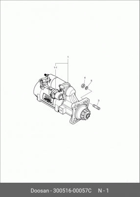 300516-00057C Стартер DE08TIS TT16489 30051600057C DOOSAN