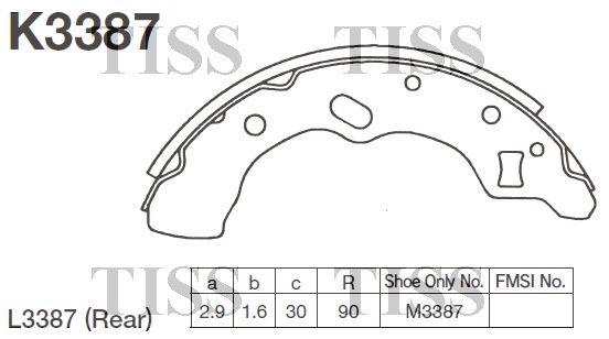 Колодки тормозные барабанные K3387 K3387 MK KASHIYAMA