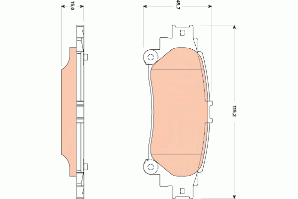 Колодки задние LEXUS RX350-450h (GYL1_, GGL15, AGL10) (для авто из Канады) GDB34 GDB3497 TRW