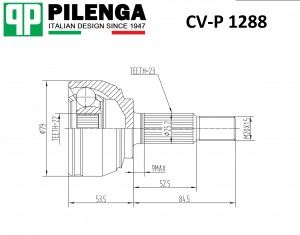 ШРУС наружный Logan/Largus 1.6 16V LADA LARGUS, LOGAN, SANDERO CV-P1288 CVP1288 PILENGA