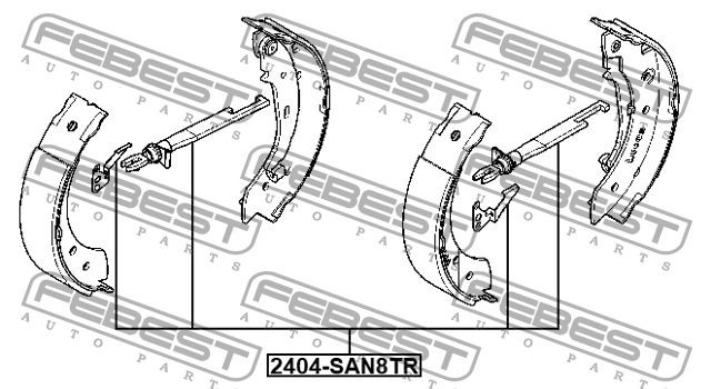 Регулятор задних тормозных колодок комплект RENAULT LOGAN 2005-2018 2404-SAN8TR 2404-SAN8TR FEBEST