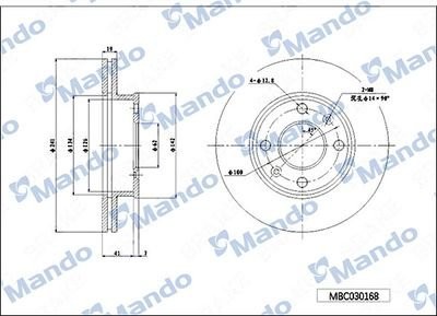 Диск тормозной HYUNDAI Terracan (01-) передний (1шт.) MANDO MBC030169 MANDO