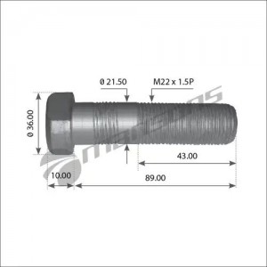 Шпилька колесная( диск ступица) Schmitz Rotos (L=100/90/50, M22x1,5) 300.205 MANSONS