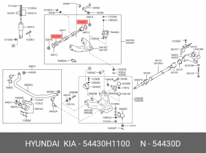 Сайлентблок HYUNDAI Terracan рычага переднего верхнего OE 54430-H1100 HYUNDAI KIA