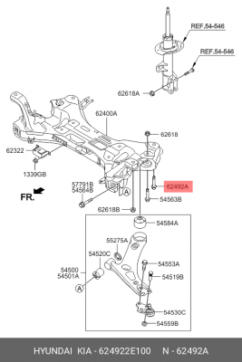 Болт HYUNDAI Santa Fe крепления подрамника OE 624922E100 HYUNDAI KIA