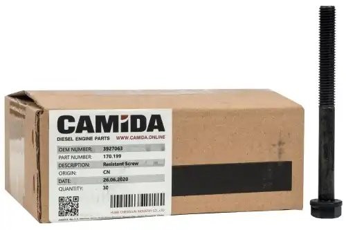 Болт крепления ГБЦ КАМАЗ, НЕФАЗ, ПАЗ дв. Cummins ISBe 3927063 170199 CAMIDA