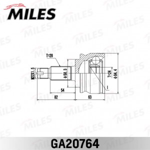 ШРУС наружный SUZUKI Grand Vitara JB416/420 06-14 GA20764 GA20764 MILES