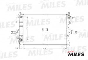 Радиатор (паяный) VOLVO S60 2.0-2.5 00- / S80 2.0-2.9 98-06 / XC70 2.4-2.5 00- A ACRB062 MILES