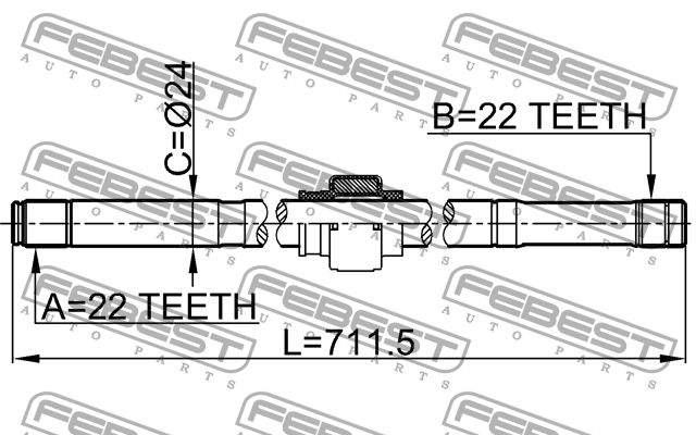 Полуось правая NISSAN ALMERA CLASSIC (B10) 0212-B10MTRH 0212-B10MTRH FEBEST