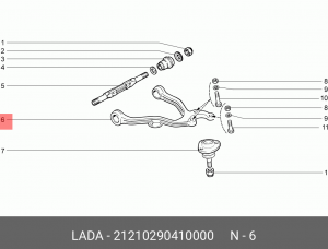 Рычаг подвески ВАЗ-2121 верхний правый АвтоВАЗ 21210-2904100-00 LADA VAZ