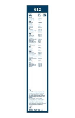 Щетка стеклоочистителя 600/400мм комплект Twin BOSCH 3 397 010 413 BOSCH
