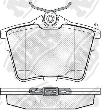 Колодки тормозные PEUGEOT 407 (04-10) CITROEN C5 (08-) задние (4шт.) NIBK PN0468 NIBK