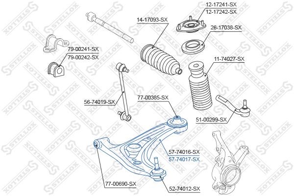 Рычаг нижний левый 5774017SX STELLOX