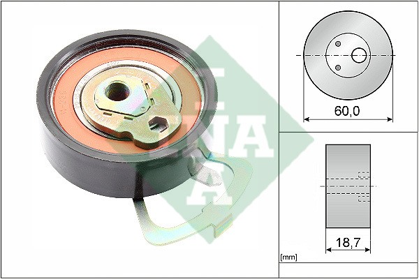 Ролик натяжной ГРМ SKODA OCTAVIA (1Z) 1.4, VW CADDY II-III, GOLF IV-V 1.4, 1.6 5 531 0339 10 INA