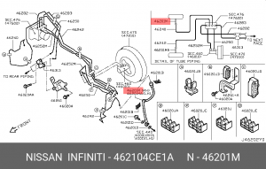 HOSE ASSY-BRAKE,FRONT 46210-4CE1A NISSAN
