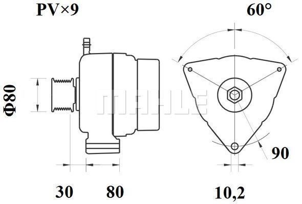 Генератор (A0141545402, A0121546702, A0131547802) КамАЗ-5490 MAHLE MG 792 MAHLE KNECHT