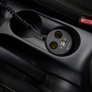 Прикуриватель-разветвитель 2 гнезда + 2USB в подстаканник с индикат.заряд.АКБ об ASP-2U-12 AIRLINE