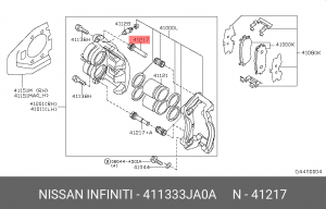 НАПРАВЛЯЮЩАЯ СУППОРТА 41133-3JA0A 41133-3JA0A NISSAN