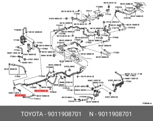 болт крепления отбойника рессоры!\ Toyota 90119-08701 TOYOTA